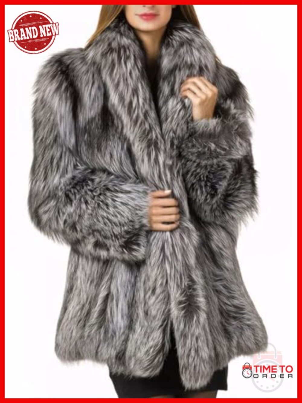 Faux Fur Coat Winter Warm Fluffy Parka Jacket Thick Plus Size Outerwear